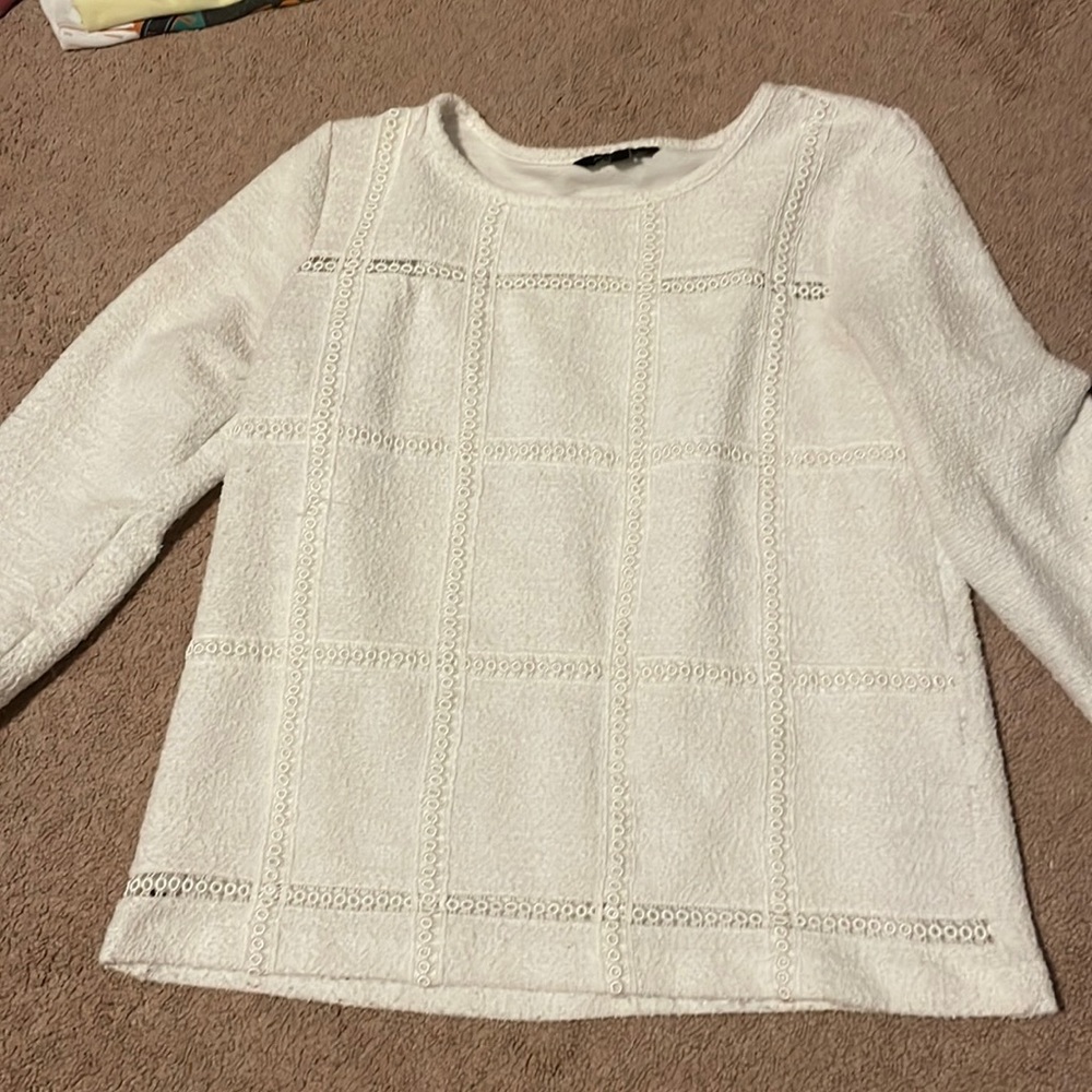 Banana republic white winter blouse